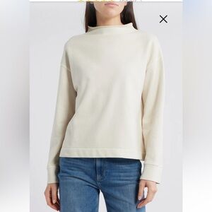 Madewell Funnel neck long sleeve sweatshirt in Parchment